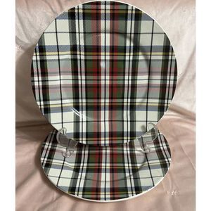 2 Pottery Barn Lunch Salad DENVER PLAID Appetizer Plate 8.75”